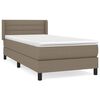 vidaXL Pat box spring cu saltea, gri taupe, 90x190 cm, textil