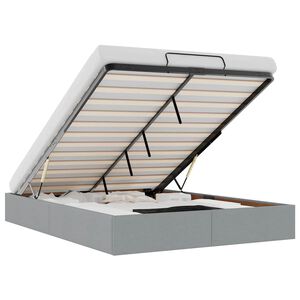 vidaXL Cadru de pat otoman fără saltea Gri deschis 140x190 cm Material