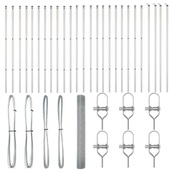 vidaXL St&acirc;lp de gard. Argintiu 50 x 1 m (plasă 16 x 16 mm) Oțel