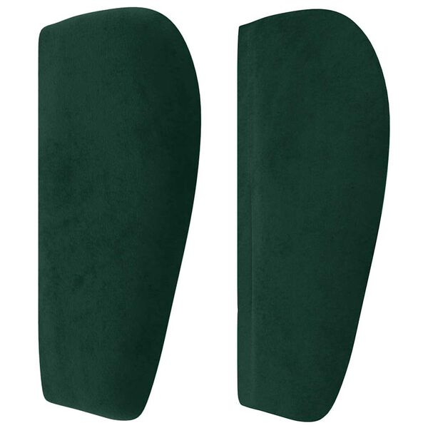 vidaXL Tăblie de pat cu aripioare verde &icirc;nchis 93x23x78/88 cm catifea