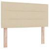 vidaXL Pat cu arcuri cu saltea cu headboard Crem 200 x 80 cm Poliester