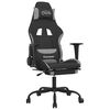 vidaXL Scaun de gaming cu suport picioare, negru/gri deschis, textil