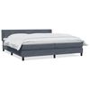 vidaXL Pat box spring cu saltea, gri &icirc;nchis, 200x220 cm, catifea