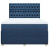 vidaXL Pat box spring cu saltea, albastru, 140x200 cm, textil