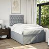 vidaXL Pat box spring cu saltea, gri deschis, 120x190 cm, textil