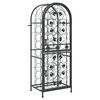 vidaXL Suport sticle vin 41 de sticle, negru 45x36x120 cm fier forjat