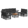 vidaXL Set de canapele de exterior 9 pcs Negru și Gri &icirc;nchis Poliester