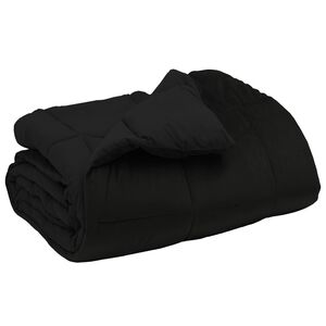 vidaXL Duvet de iarnă Patos Negru 200 x 200 cm Microfibră