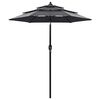 vidaXL Umbrelă de grădină 3 niveluri, st&acirc;lp aluminiu, antracit, 2 m