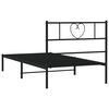 vidaXL Cadru de pat din metal cu tăblie, negru, 107x203 cm
