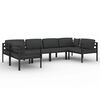 vidaXL Set mobilier de grădină cu perne, 6 piese, antracit, aluminiu