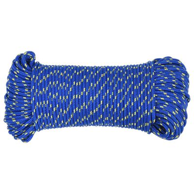 vidaXL Frânghie de barcă, albastru, 3 mm, 50 m, polipropilenă
