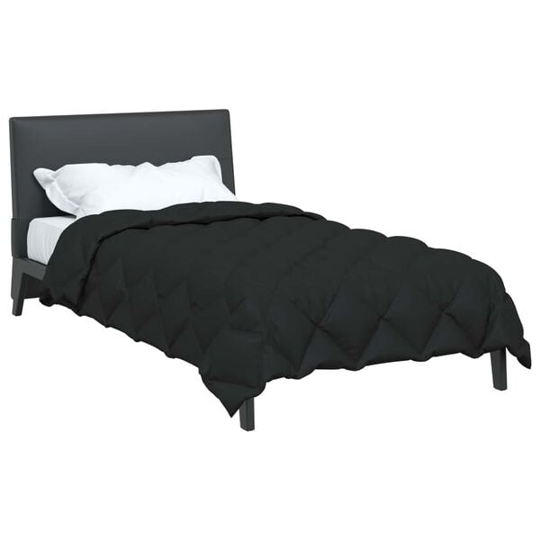 vidaXL Duvet de iarnă Negru 220 x 155 cm Microfibră