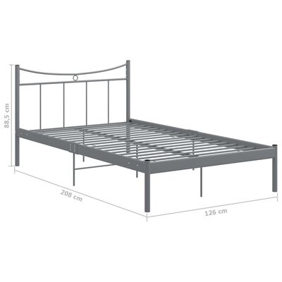 vidaXL Cadru de pat, gri, 120x200 cm, metal