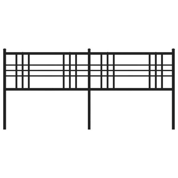 vidaXL Tăblie de pat de schimb metalică, negru, 193 cm