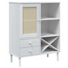 vidaXL Dulap &icirc;nalt SENJA aspect ratan alb, 90x40x112cm, lemn masiv pin