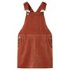 Rochie salopetă pentru copii, velur, coniac, 128