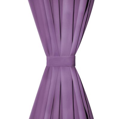 vidaXL Draperii micro-satin cu bride, 2 buc, 140 x 175 cm, violet
