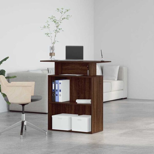 vidaXL Birou de recepție Stejar maro 100x40x104 cm Lemn prelucrat