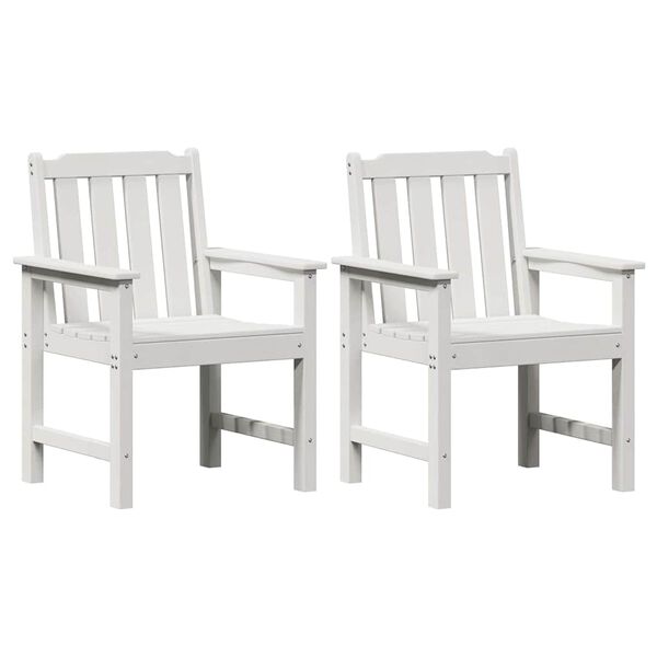 vidaXL Scaun de dining pentru grădină. 2 pcs Alb 65,5 x 59 x 88 cm