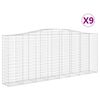 vidaXL Coșuri gabion arcuite 9 buc. 400x50x160/180 cm, fier galvanizat