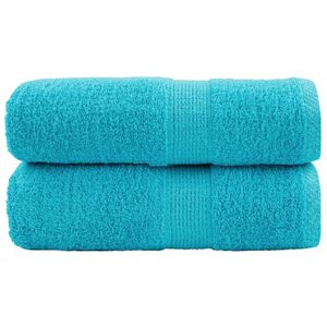 vidaXL Prosoape de baie premium SOLUND, 2 buc., turcoaz, 30x30 cm, 600 g/m&sup2;