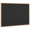 vidaXL Tablă cu ramă din lemn masiv de pin, neagră, 80x55 cm