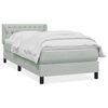 vidaXL Pat box spring cu saltea, gri deschis, 100x210 cm, catifea