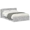 vidaXL Cadru de pat cu depozitare cu headboard Gri Beton 150 x 200 cm