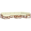 vidaXL Set de canapele de exterior cu pernă 9 pcs Natural și Crem