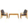 vidaXL Set mobilier de grădină cu perne, 3 piese, lemn masiv acacia