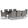 vidaXL Set mobilier pentru grădină, 9 piese, antracit