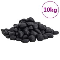 vidaXL Pietricele lustruite, 10 kg, negru, 2-5 cm