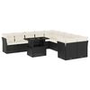 vidaXL Set canapele de grădină cu perne, 11 piese, negru, poliratan