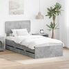 vidaXL Cadru de pat cu headboard Gri Beton 75 x 190 cm Lemn prelucrat