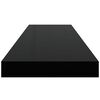 vidaXL Rafturi de perete 2 buc., negru extralucios, 80x23,5x3,8 cm MDF