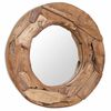 vidaXL Oglindă decorativă Lemn de tec 60 cm Rotundă