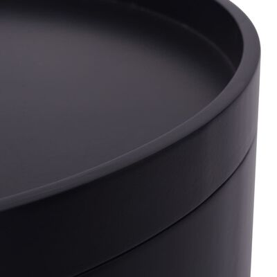 vidaXL Masă laterală rotundă cu tavă de servire, 39,5x44,5 cm, negru