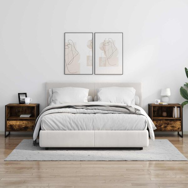 vidaXL Noptieră Stejar fumuriu 50 x 39,5 x 50 cm Lemn compozit