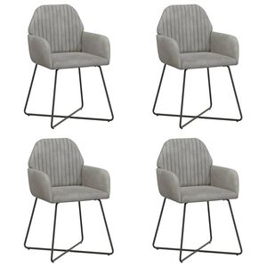 vidaXL Scaune de dining 4 buc. Catifea Gri deschis 55 x 50 x 84 cm
