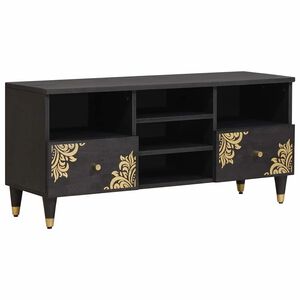 vidaXL Cabinet TV Negru 100 x 33 x 46 cm Lemn de mango solid
