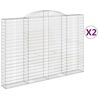 vidaXL Coșuri gabion arcuite, 2 buc. 300x30x200/220 cm fier galvanizat