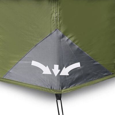 vidaXL Cort de camping pentru 9 persoane, verde, impermeabil