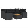 vidaXL Set canapele de grădină cu perne, 7 piese, negru, poliratan