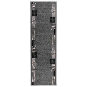 vidaXL Covor Runner FLORNES Țesut Gri Frunze 67 x 250 cm PP 7 mm