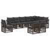 vidaXL Set de canapele pentru grădină 10 pcs Gri poliratan