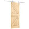 vidaXL Ușă glisantă Natural și Alb 80 x 210 cm Lemn masiv de pin