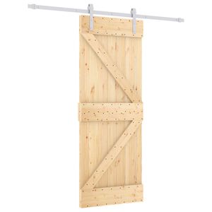 vidaXL Ușă glisantă Natural și Alb 80 x 210 cm Lemn masiv de pin