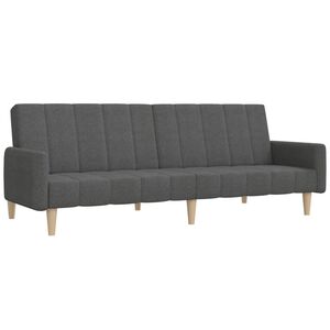 vidaXL Canapea extensibilă cu 2 locuri, gri &icirc;nchis, textil