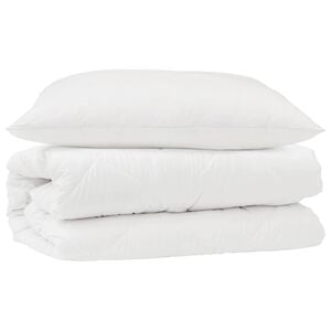 vidaXL Set de Pături cu pernă 2 pcs Alb Microfibră